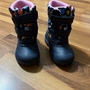 Carter's Black and Pink Heart Boots